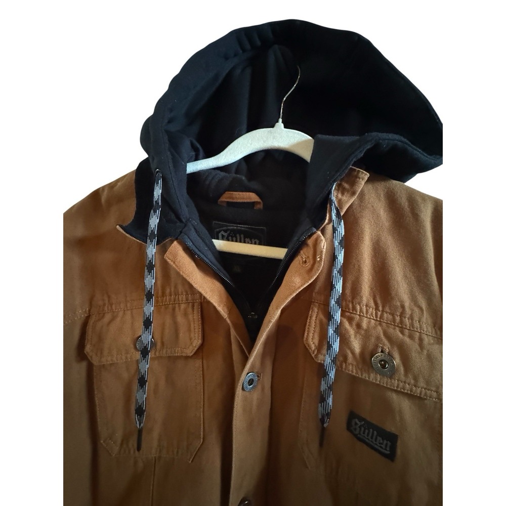 Sullen Art Collective Brown Survivalist Duck Canvas Jacket XL Black Hoodie *Flaw - Picture 4 of 10
